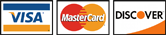 Visa, MasterCard & Discover Cards accepted.